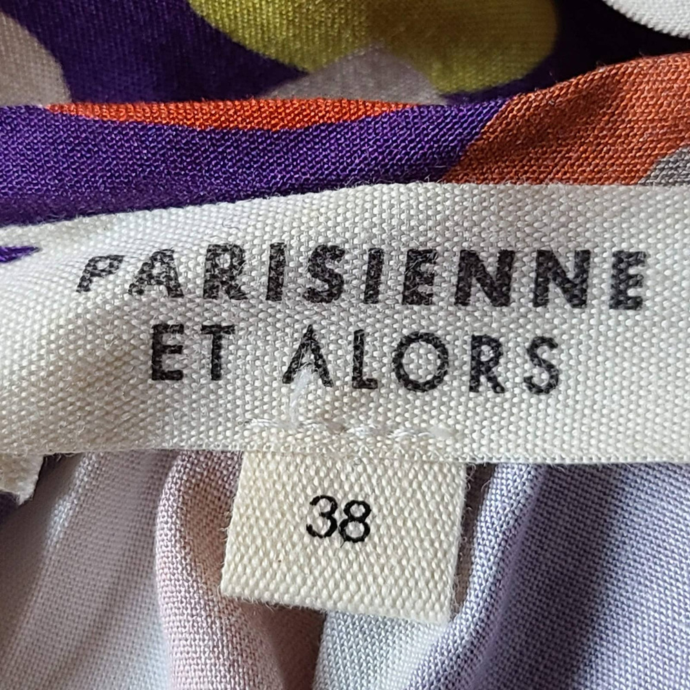 PARISIENNE ET ALORS Colorful Long Sleeve Blouse Women's US 8/Medium FR 38 - Picture 8 of 10